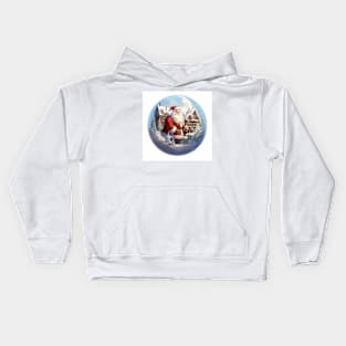 Santa in a glass ball Kids Hoodie